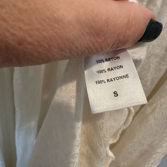 Rachel Pally Jacquard Yaritza Cream Ecru Minimalist Coastal Midi Dress Small - Picture 13 of 14